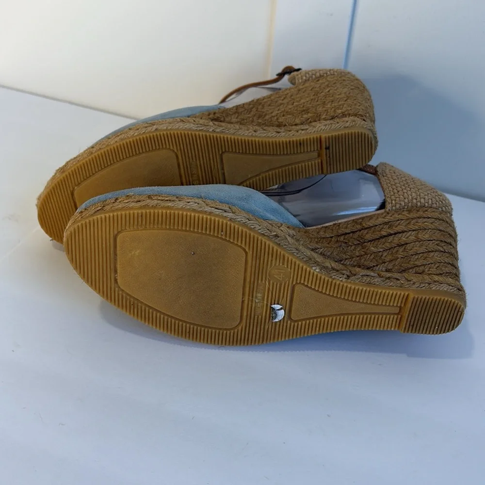Gaimo Blue Suede Espadrille Wedge